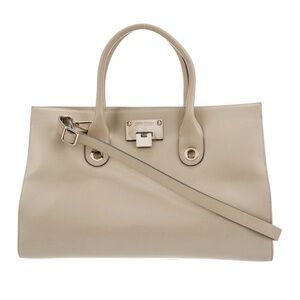 Jimmy Choo Taupe Leather Satchel